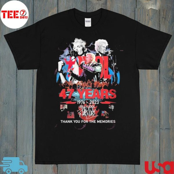47 Years Of 1976 – 2023 Billy Idol Thank You For The Memories T-Shirt