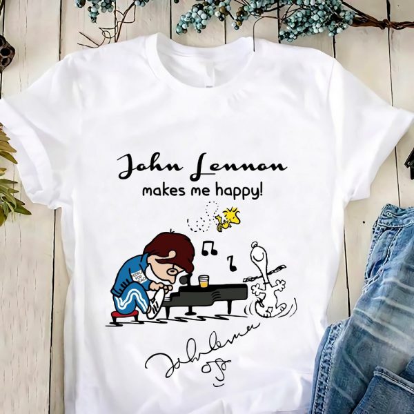 John Lennon makes me happy T-shirt