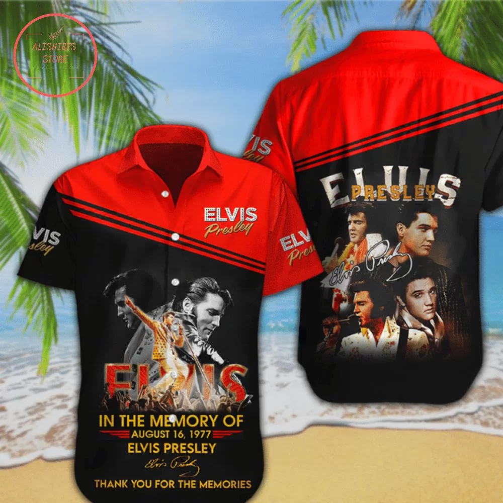 Elvis Presley Blue Red Color Unisex, Hawaiian Shirt, Aloha Shirt US size