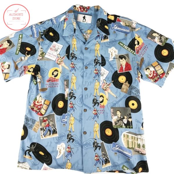 Elvis Presley Vinyl Disk Blue Hawaiian Shirt
