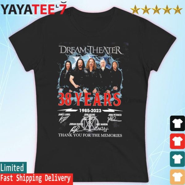 Dream Theater 38 years 1985 2023 thank you for the memories signatures shirt