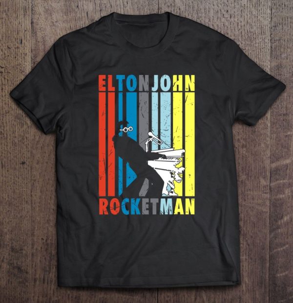 Rocketman Playing Piano Country Music Elton Art John Tshirt