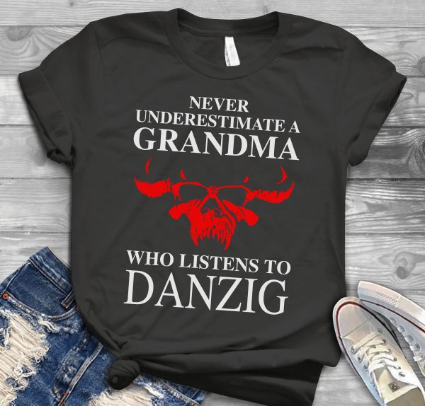 Never underestimate a Grandma who listens to Danzig T-shirt