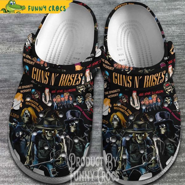 Guns N' Rose Crocs Shoes 7